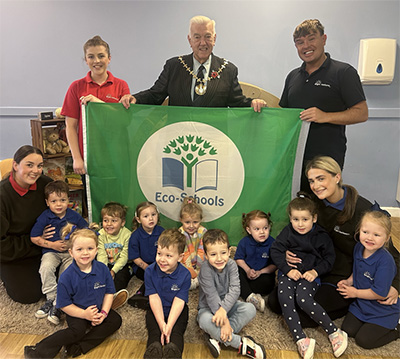 Knowsley Mayor Celebrates Kirkby Bright Horizons’ Green Flag Eco-Schools Award